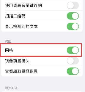 礼县苹果手机维修网点分享iPhone如何开启九宫格构图功能 